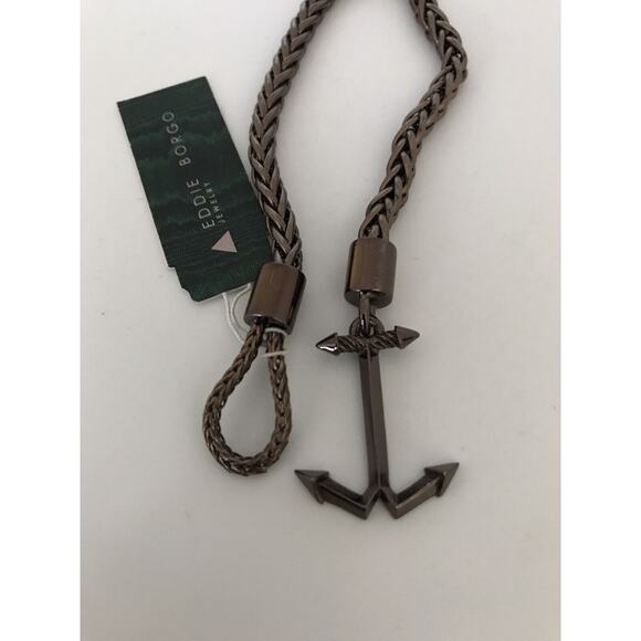 EDDIE BORGO MENS ANCHOR Sterling Silver 925 BRACELET $400 NWT - Picture 4 of 5